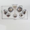 Plafoniera Koyoto moderna con sette sfere in vetro chiaro e grigio fumo, ø 15 cm, E14