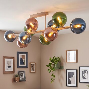 Gastor plafoniera con sfere 10 luci, lampada da soffitto vintage E14 per soggiorno