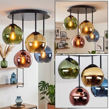 Koyoto plafoniera a sfere, lampada da soffitto vintage a 4 luci E14