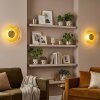 Liriel applique LED da parete soggiorno set da 2, rotonda piatta retrò