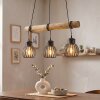 Lampada a sospensione Oravi, barra in legno écru, cavi avvolgibili per il tavolo da pranzo