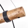 Koyoto lampada a sospensione con barra in legno, 4 luci, lunghezza 80 cm