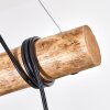 Oravi lampada a sospensione con barra in legno, 5 luci E27, lunghezza 100 cm