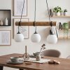 Koyoto lampada a sospensione con barra in legno, 3 luci, lunghezza 60 cm