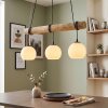 Koyoto lampada a sospensione con barra in legno, 3 luci, lunghezza 60 cm