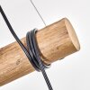 Koyoto lampada a sospensione con barra in legno, 3 luci, lunghezza 60 cm