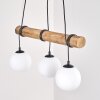 Koyoto lampada a sospensione con barra in legno, 3 luci, lunghezza 60 cm