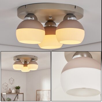Eloria plafoniera 3 luci a sfere, lampada da soffitto rotonda E27 Ø 31,5 cm