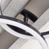 Plafoniera LED moderna Kordex con tre anelli sovrapposti, effetto brillante e memoria