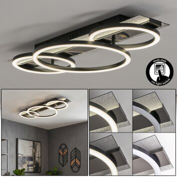 Kordex LED Deckenleuchte modern, Ring-Design mit Glitzereffekt, 1150 Lumen