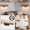 Inzino applique LED da parete in legno, barra luminosa set da 2 per soggiorno