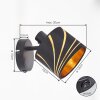Alsen applique da parete interno E14 con paralume a fessure, spot inclinabile