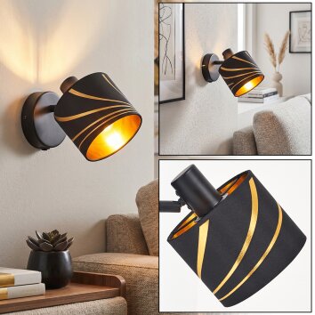 Alsen applique da parete interno E14 con paralume a fessure, spot inclinabile