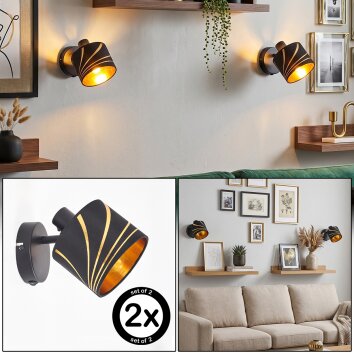 Alsen applique orientabile da parete con fessure simmetriche, set da 2 E14