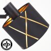 Faretto da parete Opatija moderno, set da 2, paralume nero-oro traforato