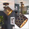 Faretto da soffitto Alsen con paralume geometrico a fessure e testa orientabile color oro