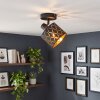 Faretto da soffitto Alsen con paralume geometrico a fessure e testa orientabile color oro