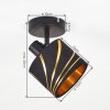 Faretto da soffitto Alsen con paralume rigato nero e oro per corridoio e ingresso