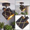 Faretto da soffitto Opatija moderno, schermo conico nero con motivo dorato, orientabile