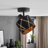 Faretto da soffitto Opatija moderno, schermo conico nero con motivo dorato, orientabile