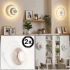 Lemik applique LED da parete rotonda orientabile, set da 2, stile moderno