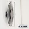 Applique LED Liriel con schermo rotondo a rilievi concentrici, 3000 Kelvin bianco caldo