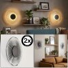 Liriel applique LED da parete rotonda Ø 30 cm, set 2 pezzi, stile retrò