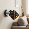 Applique Opatija moderna con paralume nero-dorato a linee geometriche orientabile