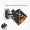 Applique Opatija moderna con paralume nero-dorato a linee geometriche orientabile