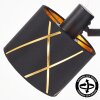 Applique Opatija moderna con paralume nero-dorato a linee geometriche orientabile