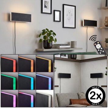 Applique rettangolare Axion set da 2, LED RGB 3000 Kelvin bianco caldo con cornice luminosa