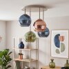 Plafoniera a sfere Koyoto moderna con 4 paralumi in vetro blu, verde e ramato, ø 15 cm