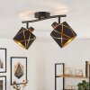 Faretto da soffitto Opatija, paralumi neri e oro, faretti singolarmente orientabili