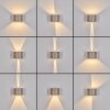 Applique LED Tamarin moderna cilindrica, set da 2, Up & Down, 3000 Kelvin bianco caldo, IP54