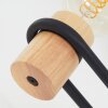 Lampada da terra Voril con tre sfere e dettagli in legno, E27, altezza 141,5 cm
