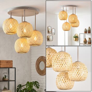 Basto plafoniera rotonda a sfere intrecciate E14 4 luci, ø38 cm, stile boho