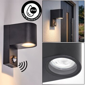 Kingstown applique da esterno con sensore di movimento, faretto GU10