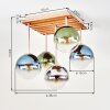 Plafoniera a grappolo Gastor stile Boho con 5 sfere e lamelle di legno
