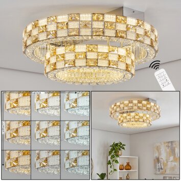 Seloria plafoniera LED rotonda con telecomando, Ø 61 cm, design a doppio anello