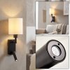 Turil applique da parete LED con luce da lettura e paralume in tessuto