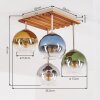 Plafoniera Boho Koyoto con 4 sfere in vetro blu, oro, verde e chiaro