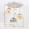 Gastor plafoniera a sfere rotonda E14, lampada da soffitto 4 luci ø 38 cm