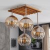 Koyoto plafoniera a 4 luci per soffitto con paralumi a sfera e struttura a listelli