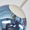 Plafoniera a sfere Chehalis con 6 diffusori in vetro blu, verde e ramato