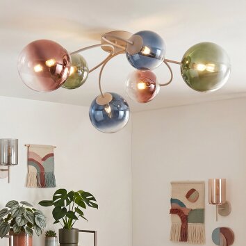 Chehalis plafoniera a sfere 6 luci G9, moderna vintage ø 64 cm per soggiorno