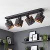 Faretto da soffitto Alsen moderno con 4 paralumi a nido d’ape oro e nero, E14