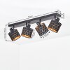 Faretto da soffitto Alsen moderno con 4 paralumi a nido d’ape oro e nero, E14