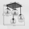 Koyoto plafoniera a 4 luci con sfere sospese E14, stile vintage moderno