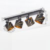 Faretto da soffitto moderno Alsen con 4 punti luce orientabili e paralumi oro e nero