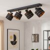Faretto da soffitto Alsen, 4 paralumi oro e nero, faretti orientabili per corridoio e ingresso